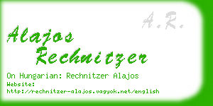 alajos rechnitzer business card